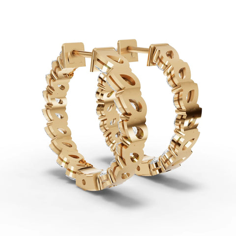 4.8CT Pear Lab Diamond Premium Hoops - Buvea Jewels