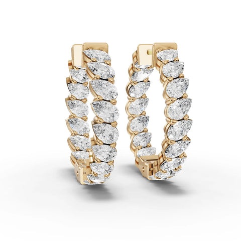 4.8CT Pear Lab Diamond Premium Hoops - Buvea Jewels