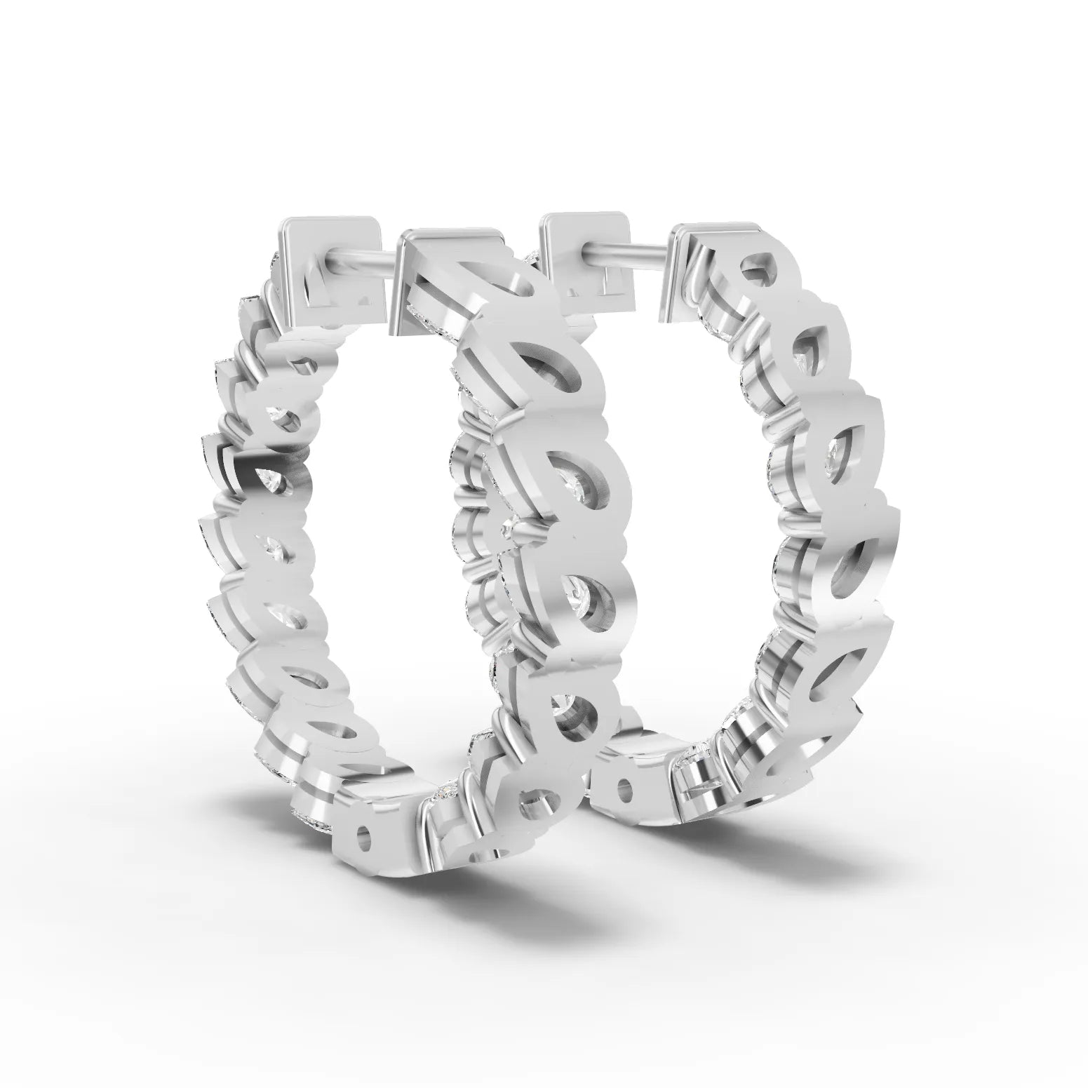 4.8CT Pear Lab Diamond Premium Hoops - Buvea Jewels