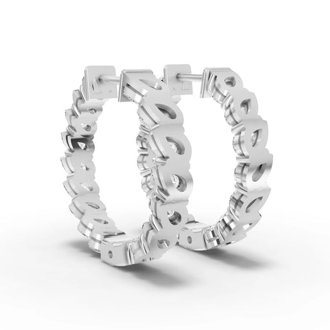 4.8CT Pear Lab Diamond Premium Hoops - Buvea Jewels