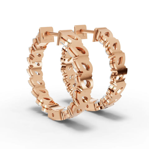 4.8CT Pear Lab Diamond Premium Hoops - Buvea Jewels