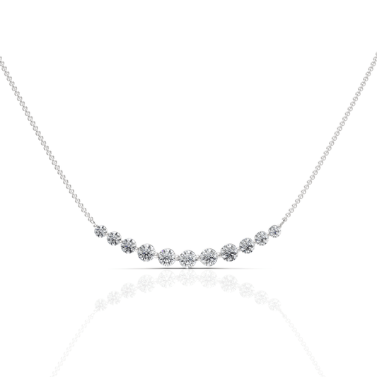 4CT Round Lab Diamond Circular Wave Chain Pendant - Buvea Jewels