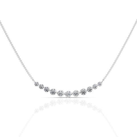 4CT Round Lab Diamond Circular Wave Chain Pendant - Buvea Jewels