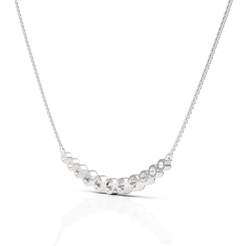 4CT Round Lab Diamond Circular Wave Chain Pendant - Buvea Jewels