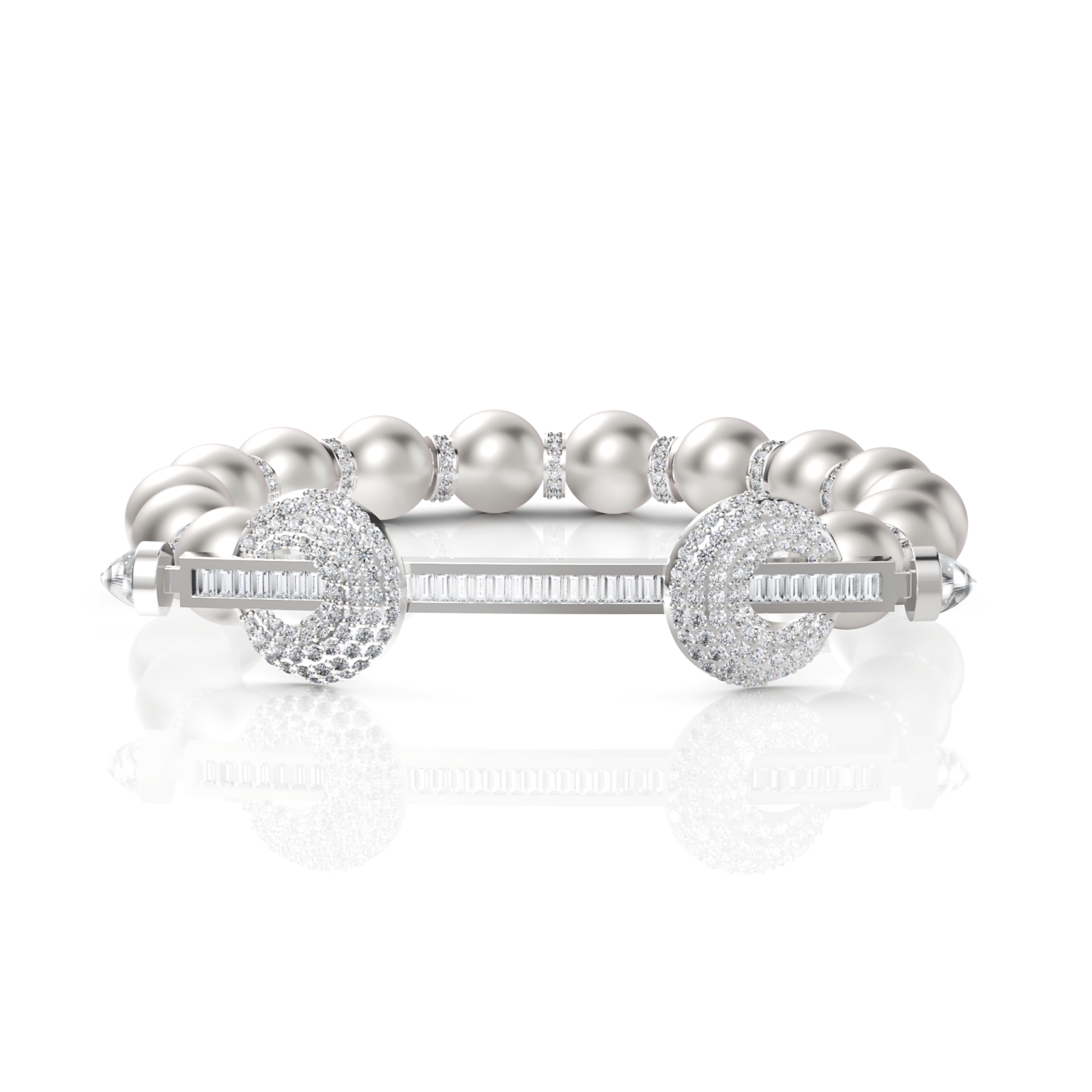 5.04CT Round Lab Diamond Premium Pearl Symphony Bracelet - Buvea Jewels