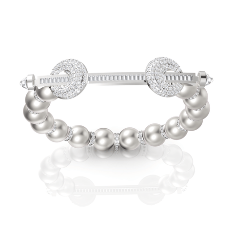 5.04CT Round Lab Diamond Premium Pearl Symphony Bracelet - Buvea Jewels