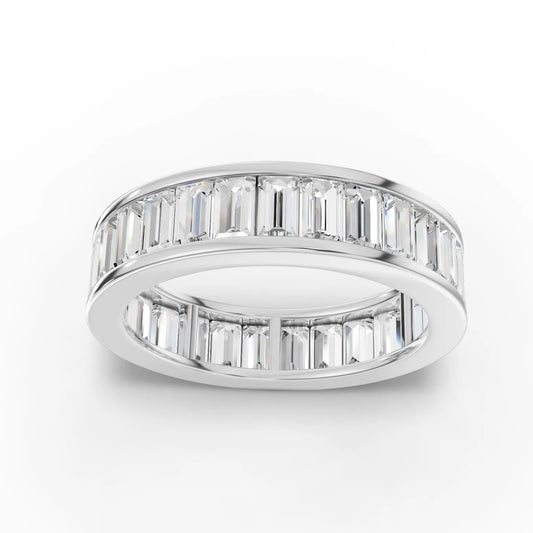 5.08CT Emerald Lab Diamond Full Eternity Ring - Buvea Jewels