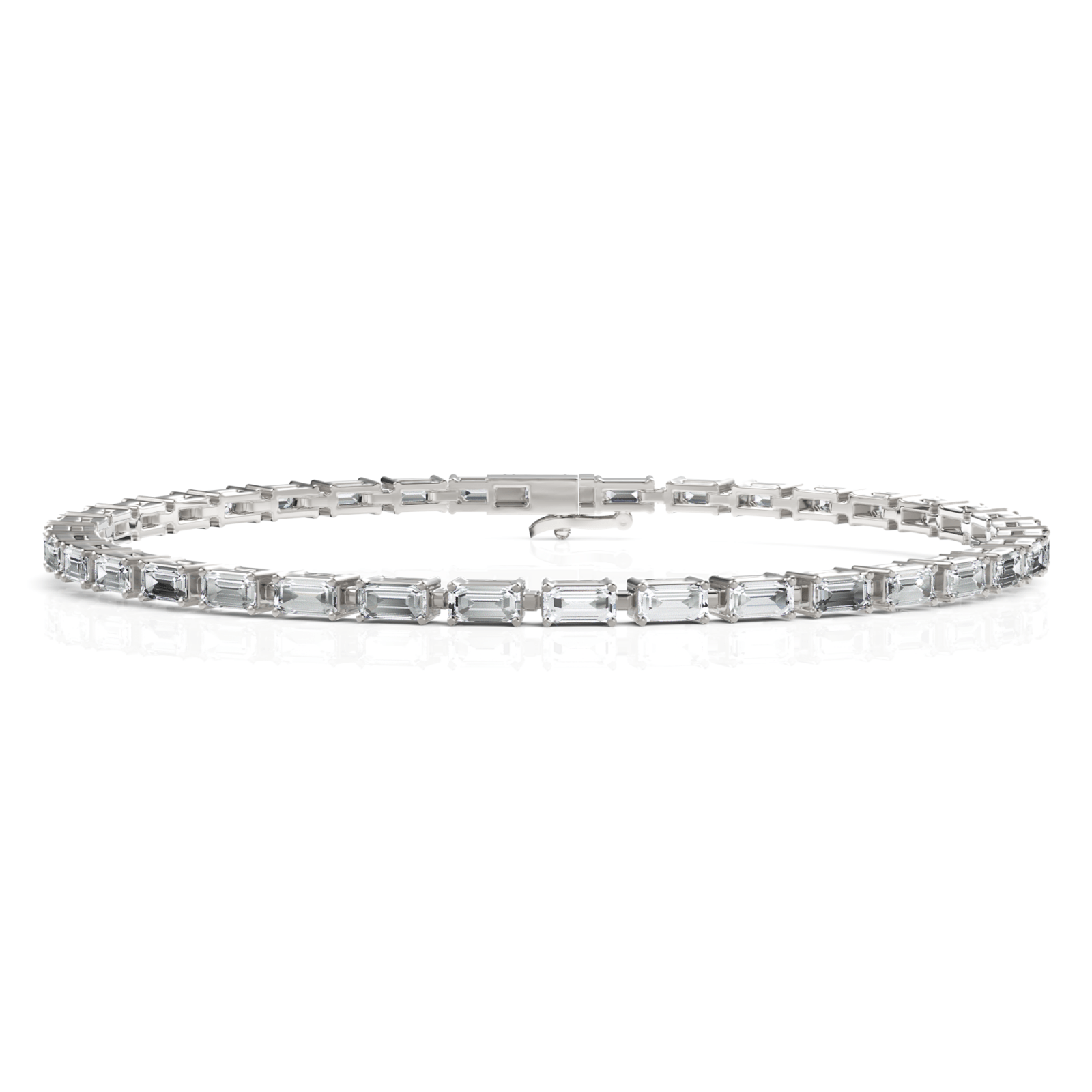 5.55CT Emerald Lab Diamond Station Tennis Bracelet - Buvea Jewels