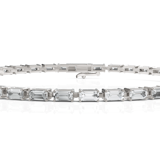 5.55CT Emerald Lab Diamond Station Tennis Bracelet - Buvea Jewels