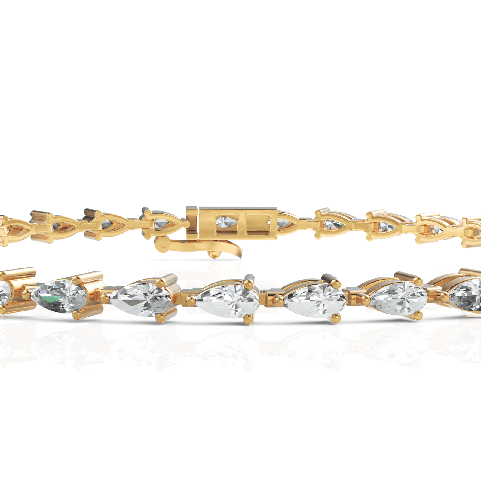 5.6CT Pear Lab Diamond Station Tennis Bracelet - Buvea Jewels