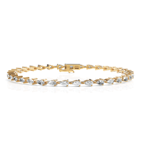 5.6CT Pear Lab Diamond Station Tennis Bracelet - Buvea Jewels