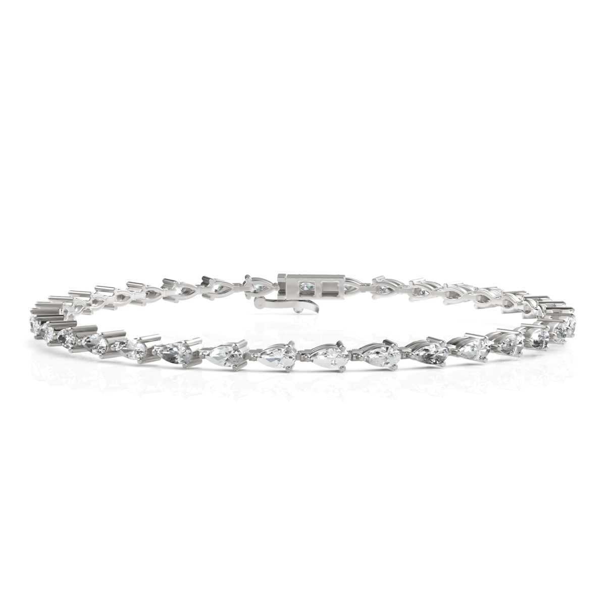 5.6CT Pear Lab Diamond Station Tennis Bracelet - Buvea Jewels