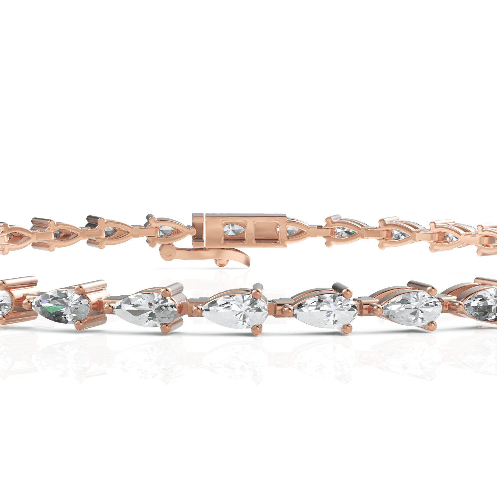 5.6CT Pear Lab Diamond Station Tennis Bracelet - Buvea Jewels