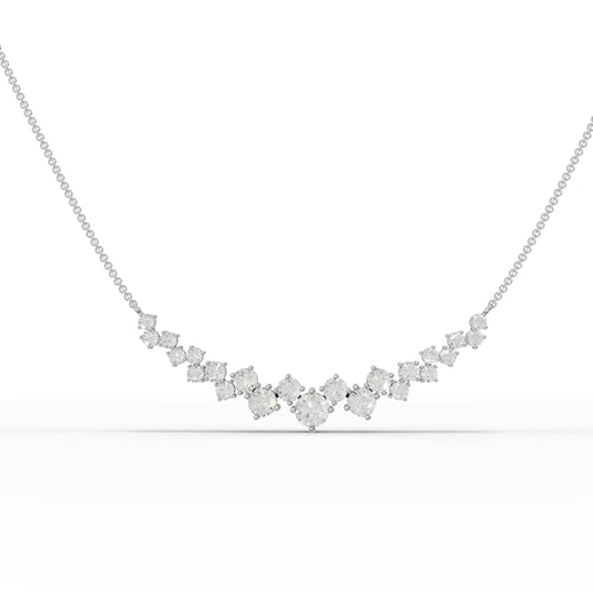 5.82CT Round Moissanite Premium V Curve Chain Pendant - Buvea Jewels
