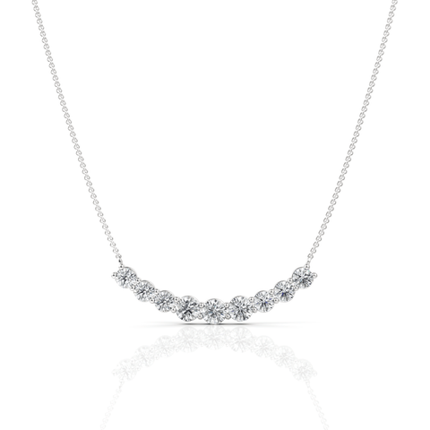 5.8CT Round Lab Diamond Premium Wavy Chain Pendant - Buvea Jewels