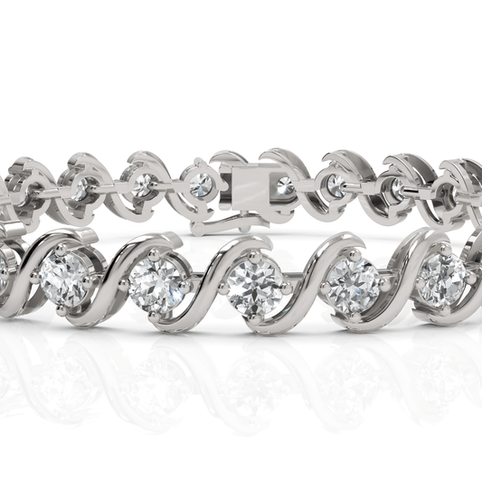 5.94CT Round Lab Diamond Swirl Tennis Bracelet - Buvea Jewels