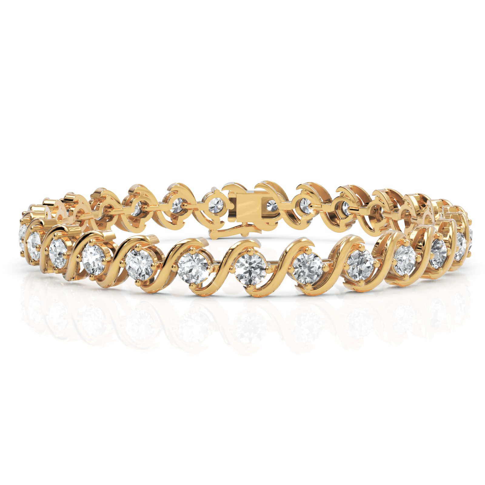 5.94CT Round Lab Diamond Swirl Tennis Bracelet - Buvea Jewels