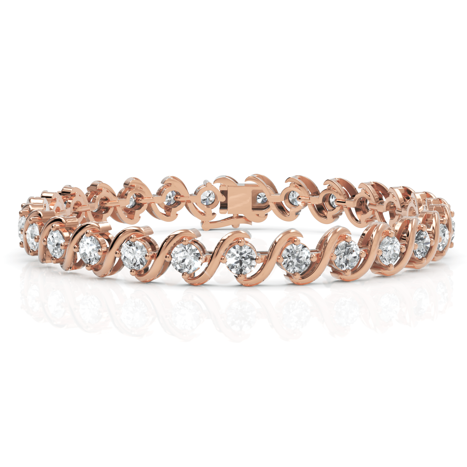 5.94CT Round Lab Diamond Swirl Tennis Bracelet - Buvea Jewels