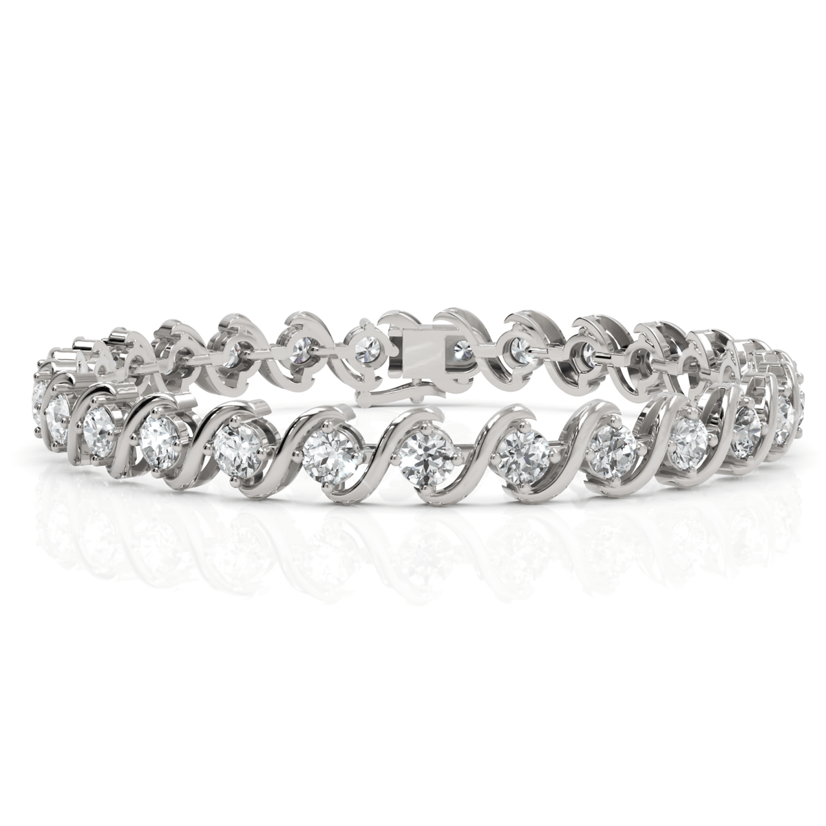 5.94CT Round Lab Diamond Swirl Tennis Bracelet - Buvea Jewels