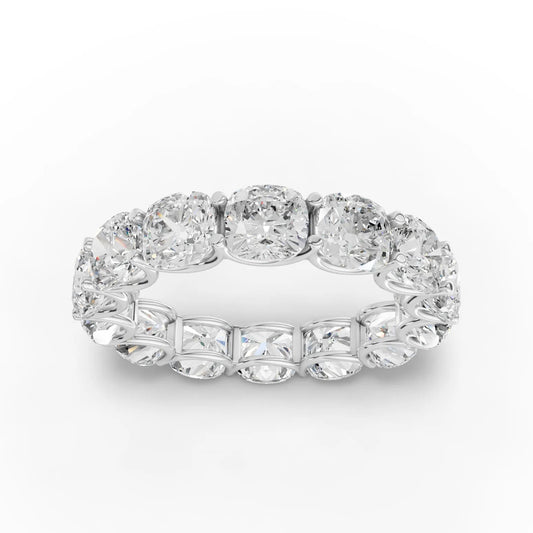 6.3CT Cushion Lab Diamond Full Eternity Ring - Buvea Jewels