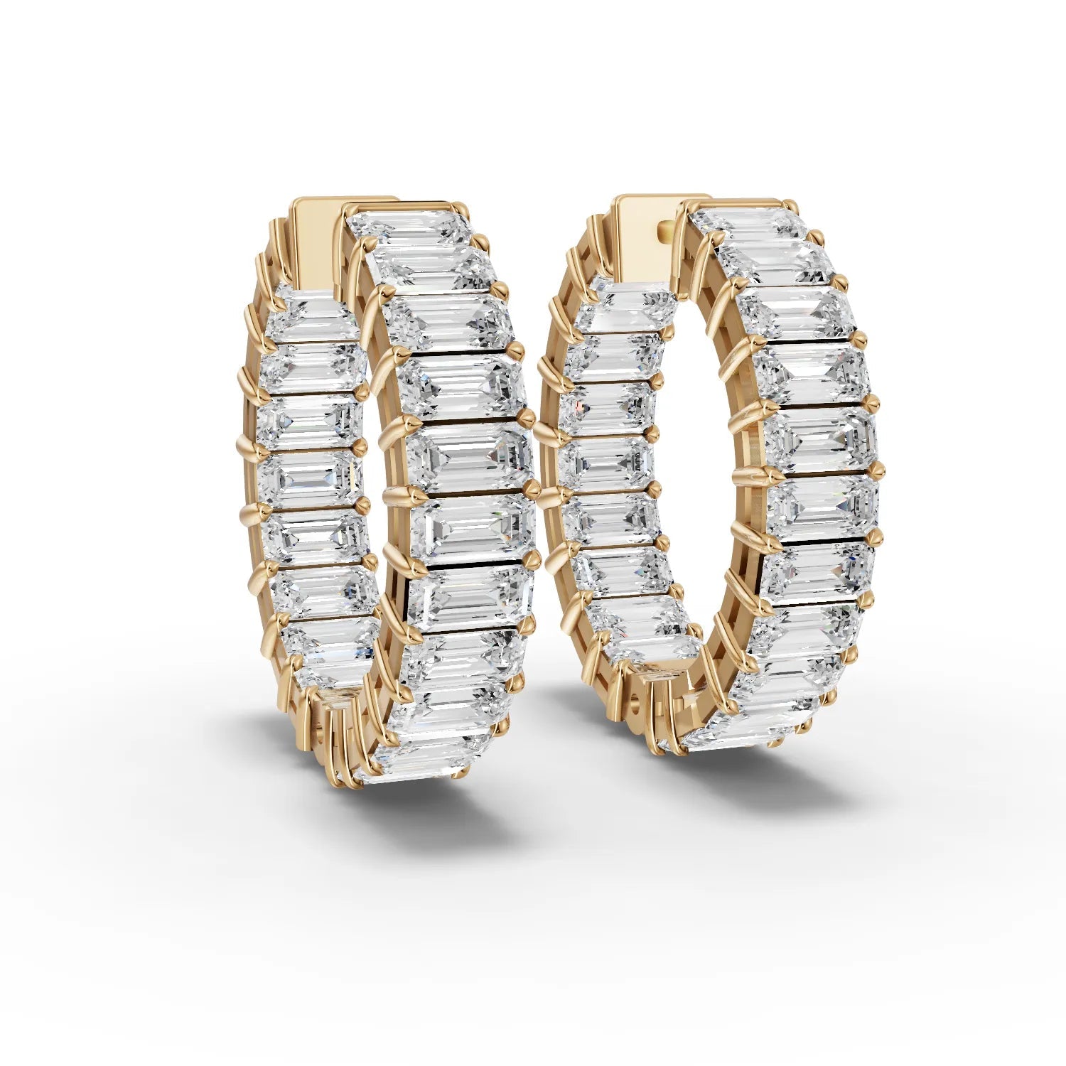 6.3CT Emerald Lab Diamond Premium Hoops - Buvea Jewels