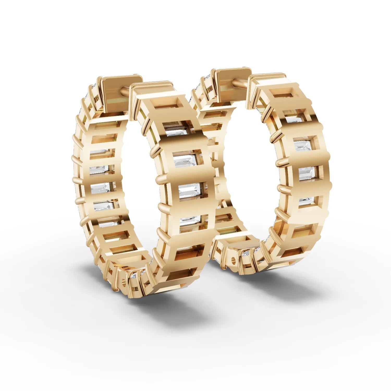 6.3CT Emerald Lab Diamond Premium Hoops - Buvea Jewels