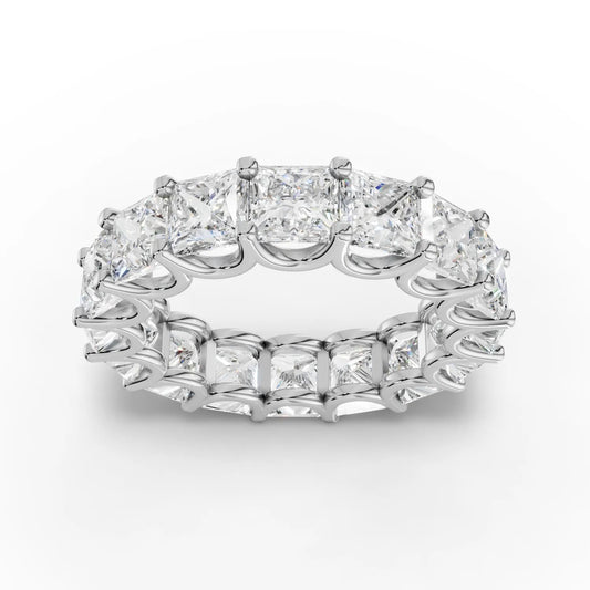 8CT Princess Lab Diamond Full Eternity Wedding Band - Buvea Jewels