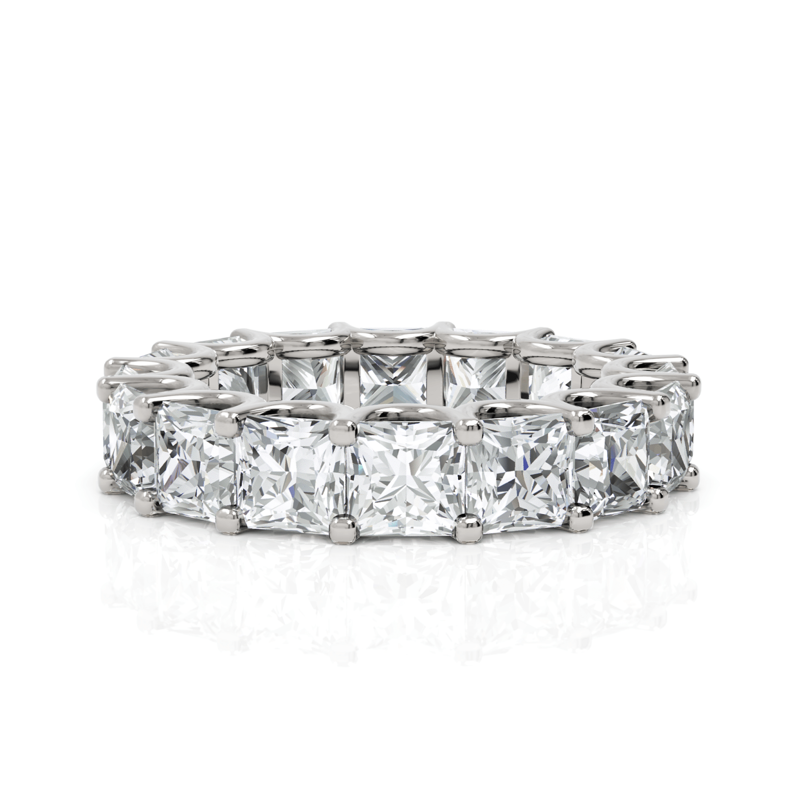 9.14CT Princess Lab Diamond Full Eternity Wedding Band - Buvea Jewels