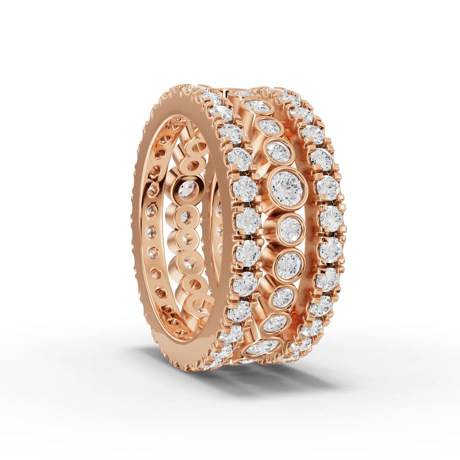 2.3CT Round Lab Diamond Full Eternity Bridal Set - Buvea Jewels