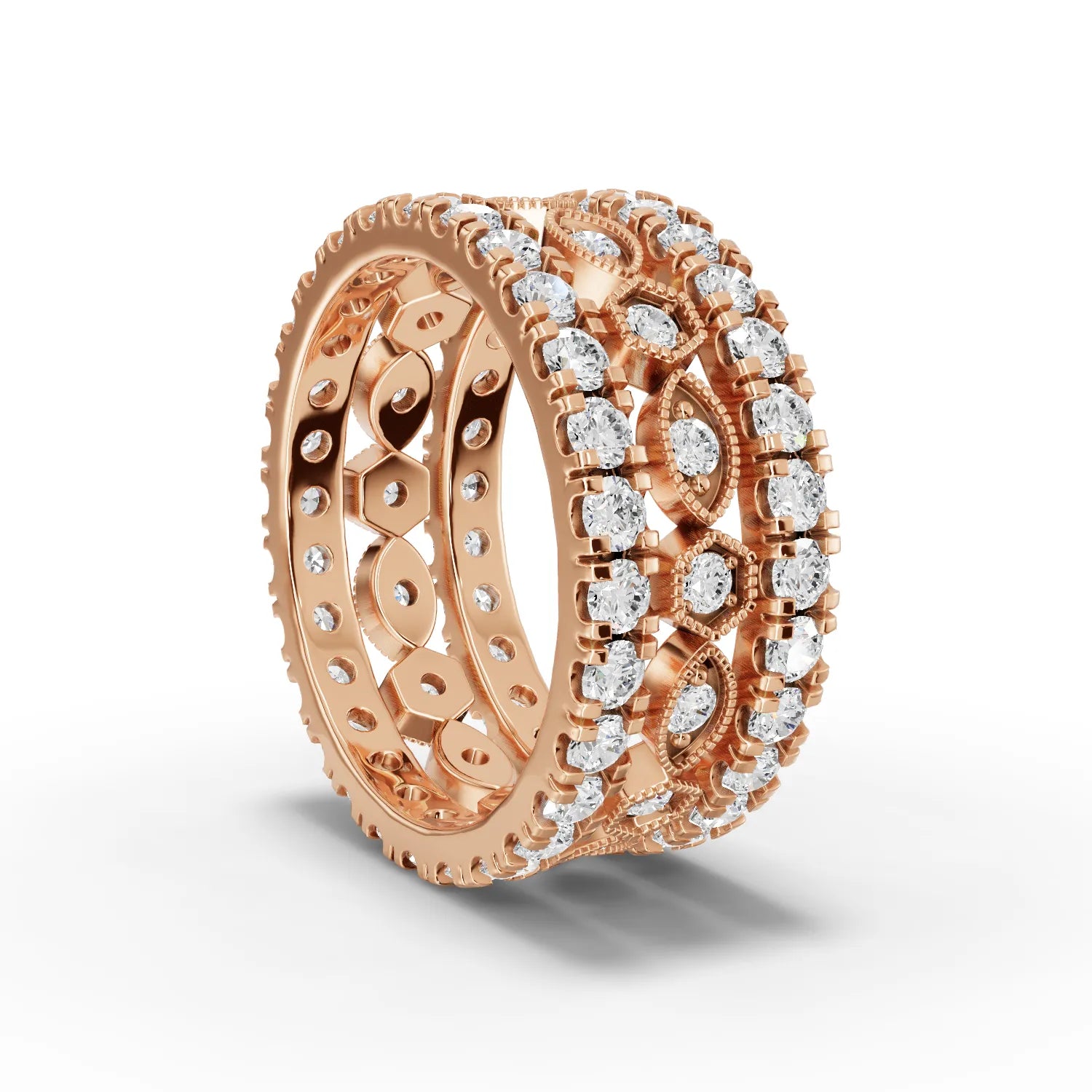2.3CT Round Lab Diamond Full Eternity Bridal Set Ring - Buvea Jewels