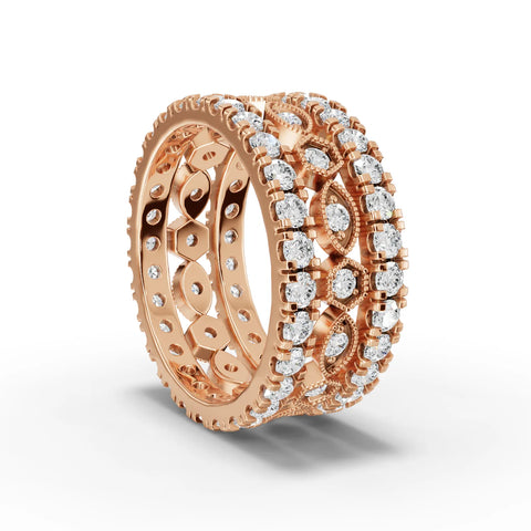 2.3CT Round Lab Diamond Full Eternity Bridal Set Ring - Buvea Jewels