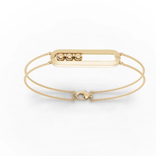 Premium Gold Sliding Bead Bar Bracelet - Buvea Jewels