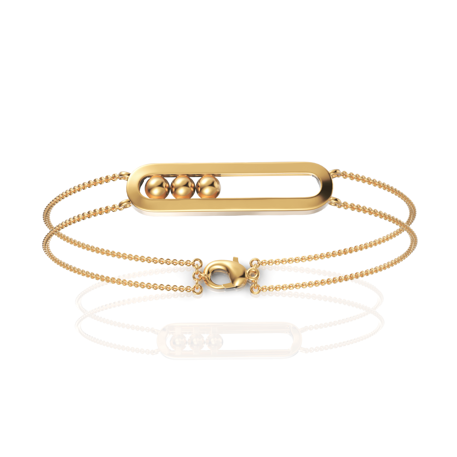 Premium Gold Sliding Bead Bar Bracelet - Buvea Jewels