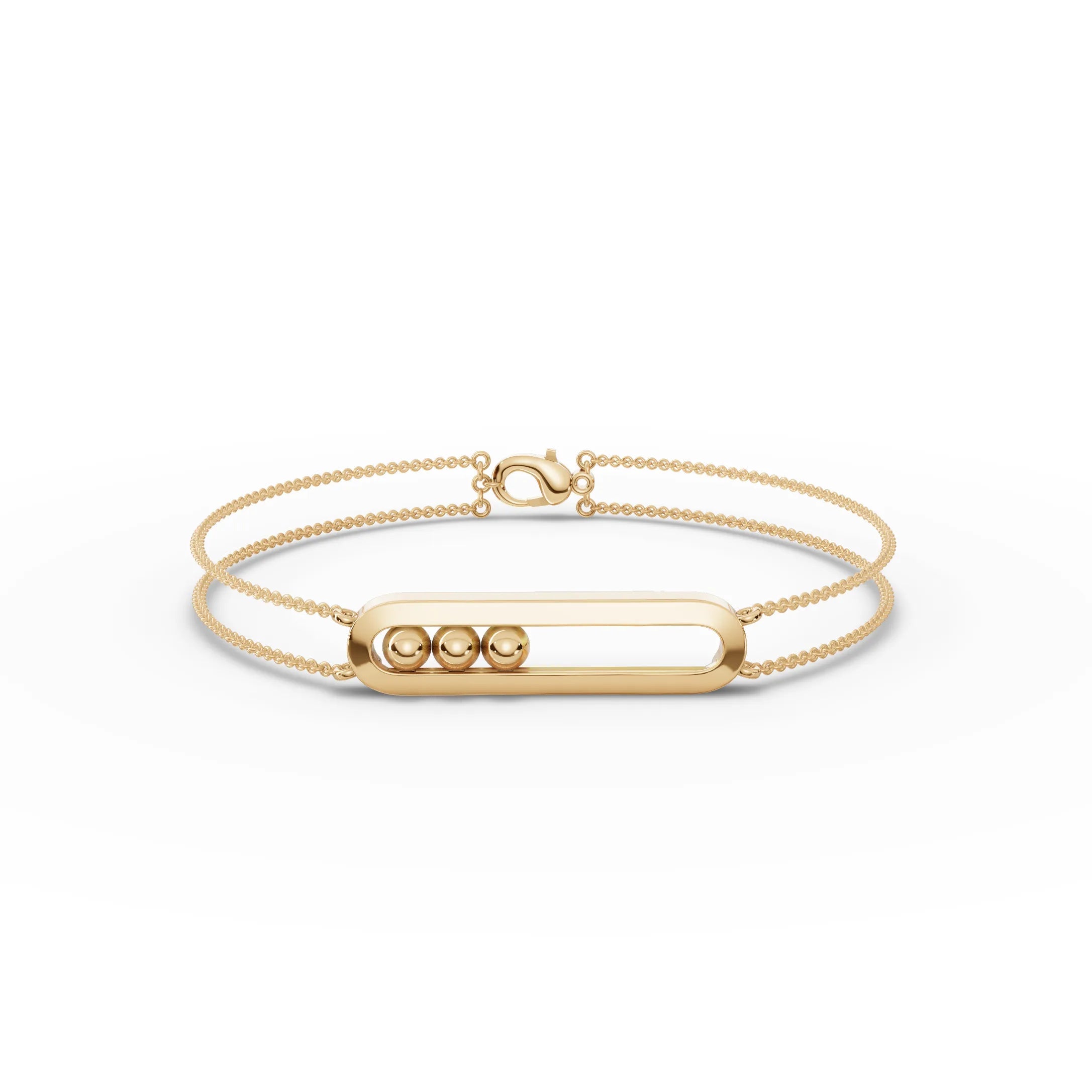 Premium Gold Sliding Bead Bar Bracelet - Buvea Jewels