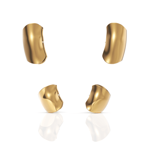 Premium Gold Wavy Ear Cuffs - Buvea Jewels