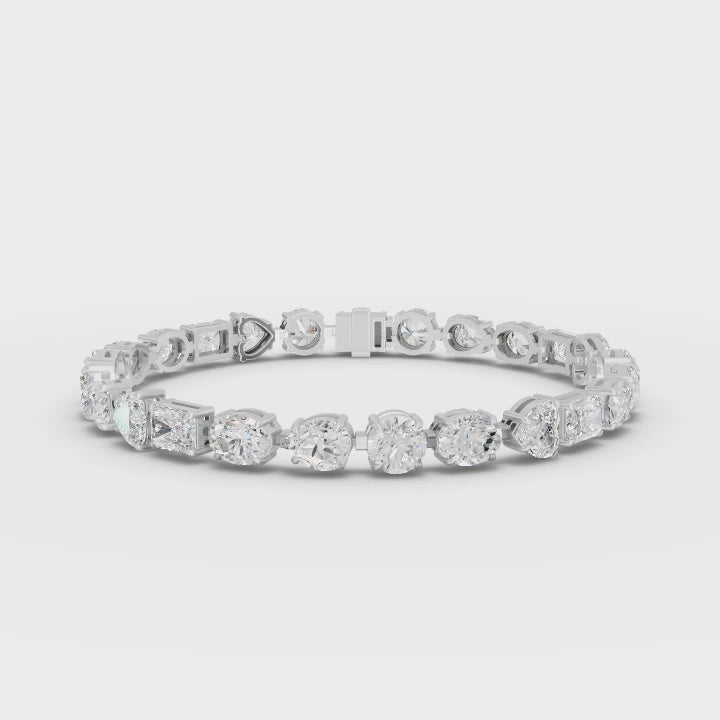 25CT Mix Cut Lab Diamond Premium Tennis Bracelet