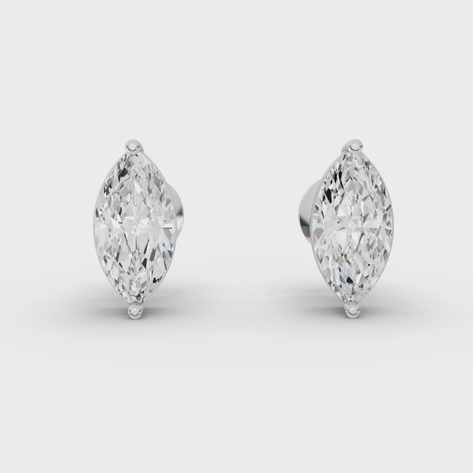 1CT Each Marquise Lab Diamond Stud Earrings
