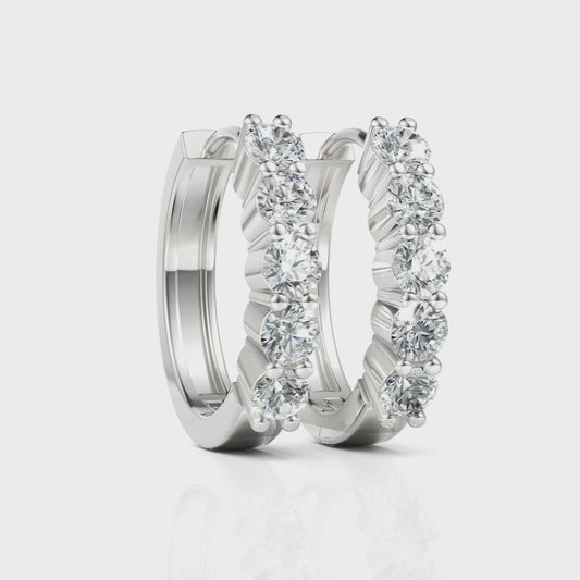 1.03CT Round Lab Diamond Huggie Earrings