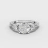 3.1CT Round Lab Diamond Premium Three Stone Accent Engagement Ring