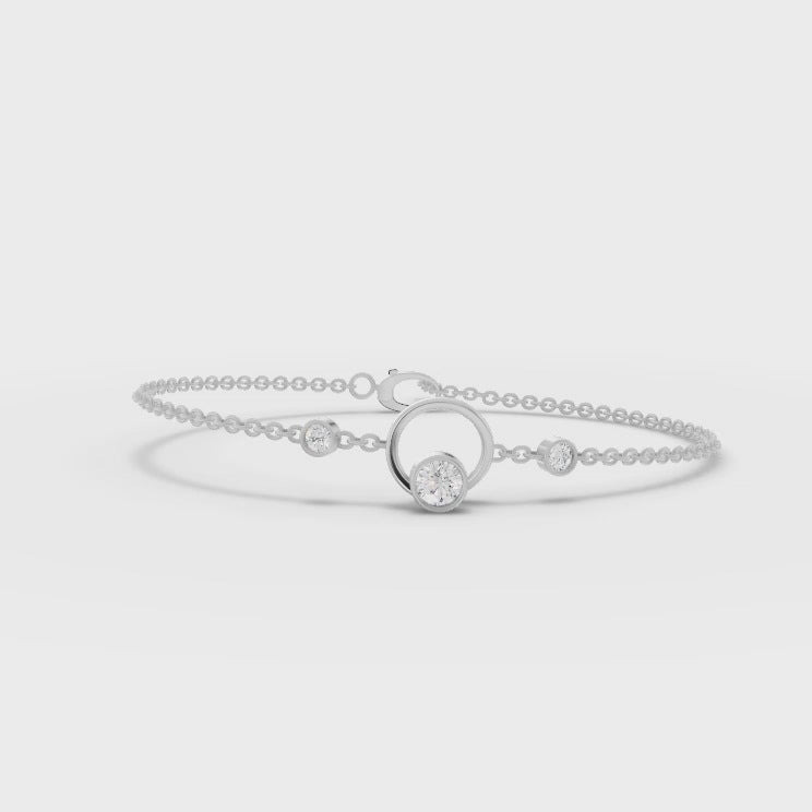 0.37CT Round Lab Diamond Celestial Circle Bracelet