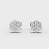 0.42CT Round Lab Diamond Cluster Earrings