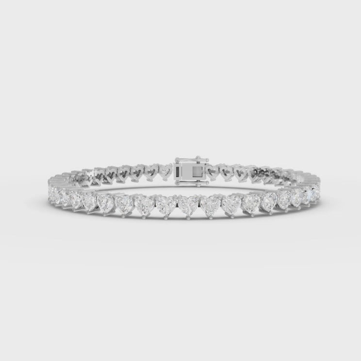10.75CT Heart Lab Diamond Premium Tennis Bracelet