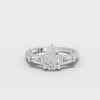 1.72CT Pear Baguette Lab Diamond Three Stone Accent Engagement Ring