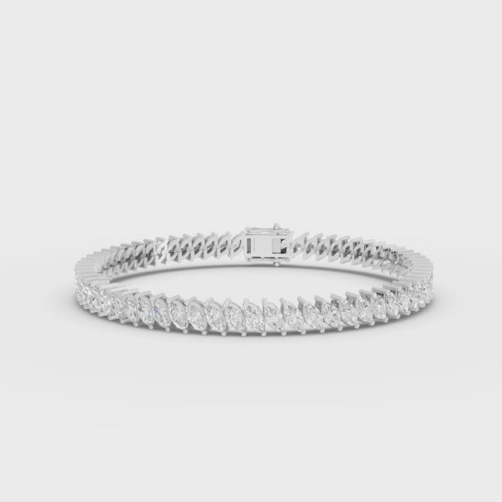 8.82CT Marquise Lab Diamond Premium Tennis Bracelet