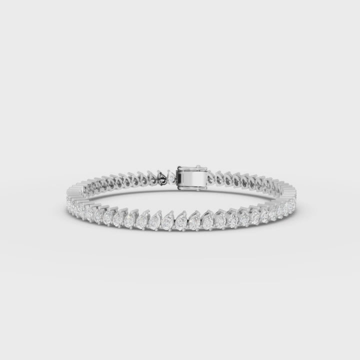 8.85CT Pear Lab Diamond Premium Tennis Bracelet