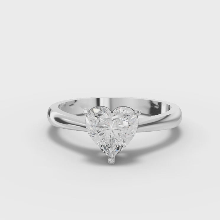 1CT Heart Lab Diamond Classic Solitaire Engagement Ring