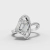 2.5CT Emerald Lab Diamond Aurora Engagement Ring