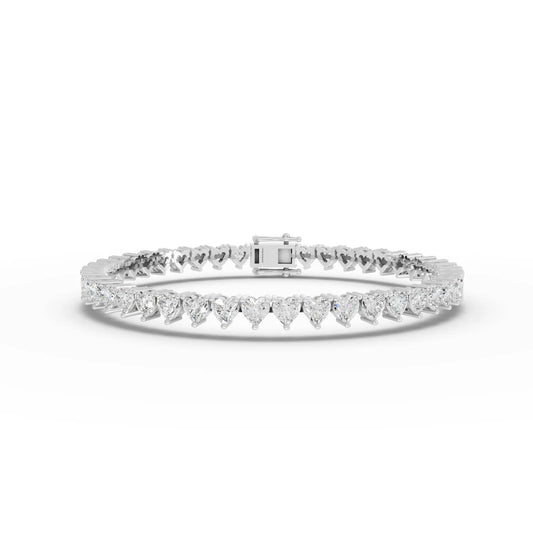 10.75CT Heart Lab Diamond Premium Tennis Bracelet