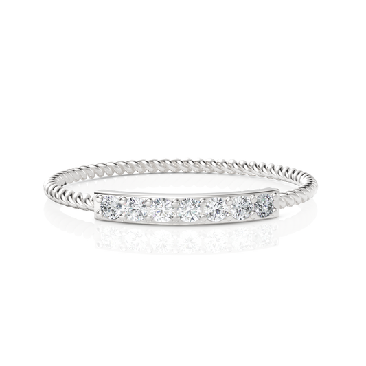 0.12CT Round Lab Diamond Twisted Band Fashion Ring