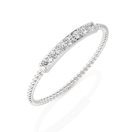 0.12CT Round Lab Diamond Twisted Band Fashion Ring